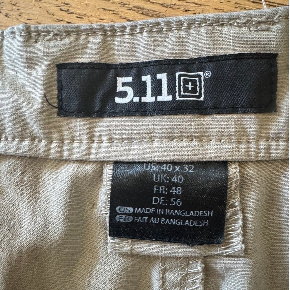 5.11 Tactical Cargo Pants Mens 40x32 Beige Outdoor Work Utility (1019) - Picture 4 of 11
